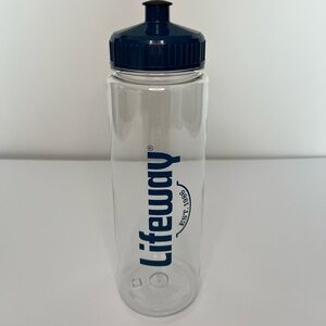 Clear and Blue Water Bottle